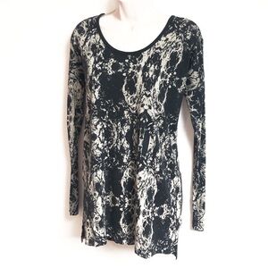 🆕 Nikita high low scoop neck tunic top neutral black tan extra small pullover